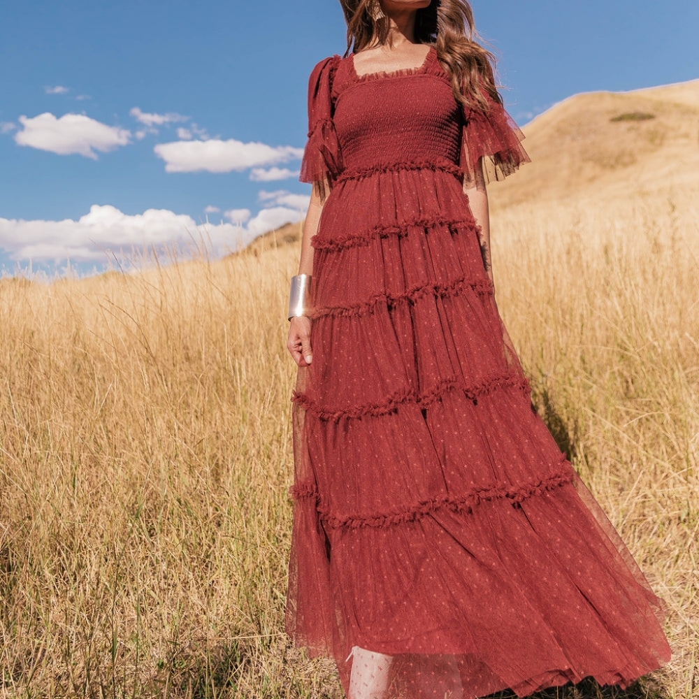 Jessakae Senna Tulle Red Pear Large L NWT
